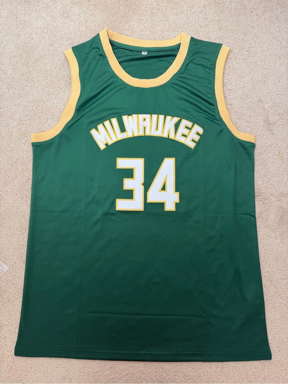 Milwaukee Bucks Giannis Antetokounmpo #34 Basketball Jersey XL Green Gold